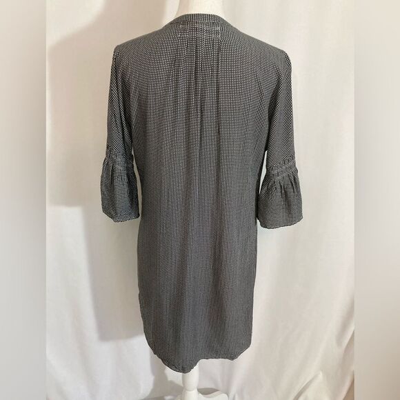 Joie Tunic Top Women’s M Black White Star Print Bell Sleeve Casual Chic Preppy - Picture 3 of 12